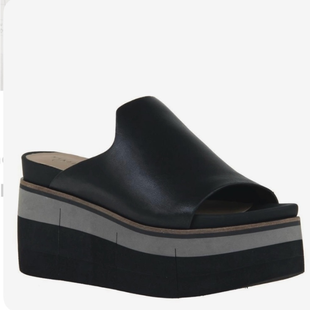 Women's Black Platform Slide Sandals